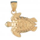 14K GOLD NAUTICAL CHARM - TURTLE #976
