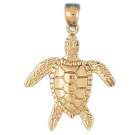 14K GOLD NAUTICAL CHARM - TURTLE #975
