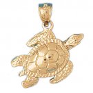 14K GOLD NAUTICAL CHARM - TURTLE #974
