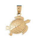 14K GOLD NAUTICAL CHARM - TURTLE #971