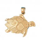 14K GOLD NAUTICAL CHARM - TURTLE #968