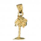 14K GOLD NAUTICAL CHARM - PALM TREE #1435