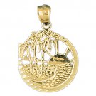 14K GOLD NAUTICAL CHARM - PALM TREE #1434