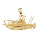 14K GOLD NAUTICAL CHARM - FISHING BOAT #1353