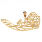 14K GOLD NAUTICAL CHARM - FISHING BOAT #1352