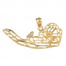 14K GOLD NAUTICAL CHARM - FISHING BOAT #1351
