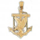 14K GOLD NAUTICAL CHARM - ANCHOR #2870