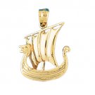 14K GOLD NAUTICAL CHARM - SAILBOAT #1277