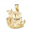 14K GOLD NAUTICAL CHARM - SAILBOAT #1275