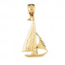 14K GOLD NAUTICAL CHARM - SAILBOAT #1258