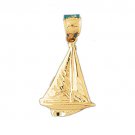 14K GOLD NAUTICAL CHARM - SAILBOAT #1242