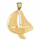 14K GOLD NAUTICAL CHARM - SAILBOAT #1239