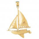 14K GOLD NAUTICAL CHARM - SAILBOAT #1231