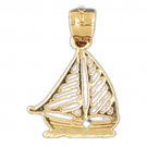 14K GOLD NAUTICAL CHARM - SAILBOAT #1157