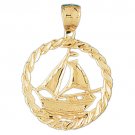 14K GOLD NAUTICAL CHARM - SAILBOAT #1149