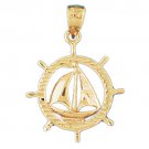14K GOLD NAUTICAL CHARM - SAILBOAT #1148