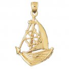 14K GOLD NAUTICAL CHARM - SAILBOAT #1139