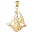 14K GOLD NAUTICAL CHARM - SAILBOAT #1138