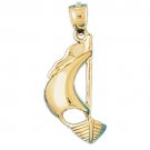 14K GOLD NAUTICAL CHARM - SAILBOAT #1137