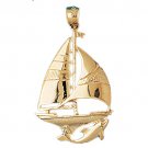 14K GOLD NAUTICAL CHARM - SAILBOAT #1078