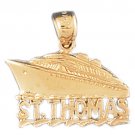 14K GOLD NAUTICAL CHARM - CRUISE SHIP  #1323