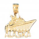 14K GOLD NAUTICAL CHARM - CRUISE SHIP  #1307