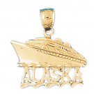 14K GOLD NAUTICAL CHARM - CRUISE SHIP  #1306