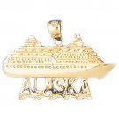 14K GOLD NAUTICAL CHARM - CRUISE SHIP  #1305