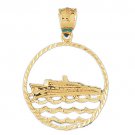 14K GOLD NAUTICAL CHARM - CRUISE SHIP  #1142