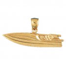 14K GOLD NAUTICAL CHARM - RACING BOAT #1335