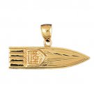 14K GOLD NAUTICAL CHARM - RACING BOAT #1334
