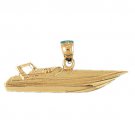 14K GOLD NAUTICAL CHARM - RACING BOAT #1330