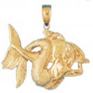 14K GOLD NAUTICAL CHARM - MERMAID #1364