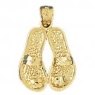 14K GOLD NAUTICAL CHARM - FLIP-FLOP #1494 14K GOLD NAUTICAL CHARM - FLIP-FLOP #1494