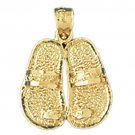 14K GOLD NAUTICAL CHARM - FLIP-FLOP #1493 14K GOLD NAUTICAL CHARM - FLIP-FLOP #1493