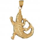 14K GOLD ANIMAL CHARM - GATOR #1636