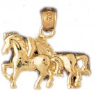 14K GOLD ANIMAL CHARM - #HORSE #1829