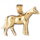 14K GOLD ANIMAL CHARM - #HORSE #1821