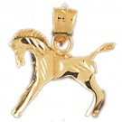 14K GOLD ANIMAL CHARM - #HORSE #1819