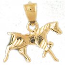 14K GOLD ANIMAL CHARM - #HORSE #1818