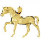 14K GOLD ANIMAL CHARM - #HORSE #1752