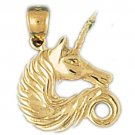 14K GOLD ANIMAL CHARM - UNICORN HEAD#1888