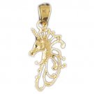 14K GOLD ANIMAL CHARM - UNICORN HEAD #1884