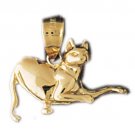 14K GOLD ANIMAL CHARM - CAT #1937