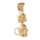 14K GOLD ANIMAL CHARM - CAT #1918