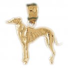 14K GOLD ANIMAL CHARM  / PENDANT - GREY HOUND #2155