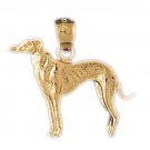 14K GOLD ANIMAL CHARM  / PENDANT - GREY HOUND #2154