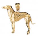 14K GOLD ANIMAL CHARM  / PENDANT - GREY HOUND #2153