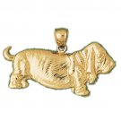 14K GOLD ANIMAL CHARM - / PENDANT - BASSET HOUND #2109