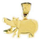 14K GOLD ANIMAL CHARM - HIPPOPOTAMUS #2607